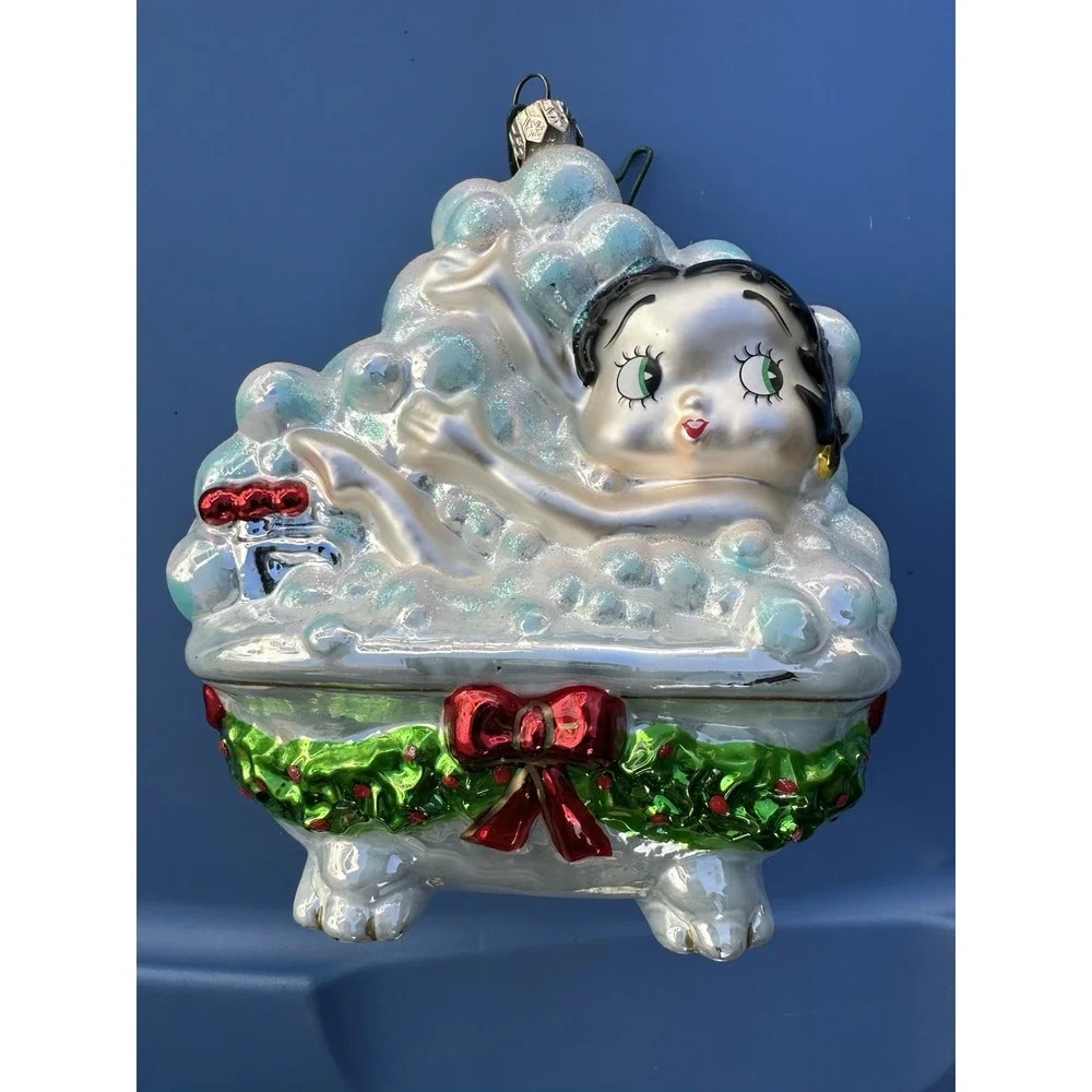 Vintage Kurt Adler Betty Boop‎ Bubble Bath  1998 Polonaise Glass Ornament