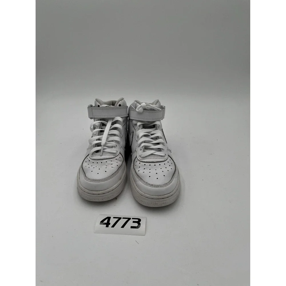 Nike Air Force 1 Mid LE Athletic Sneakers Youth Kids US 5Y White Leather Lace Up