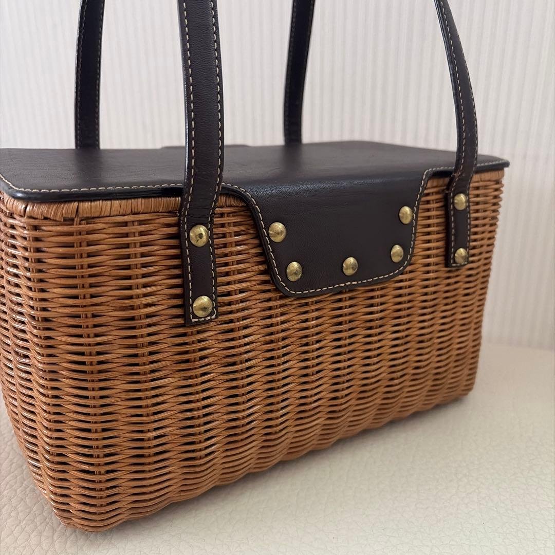 DIANA Wicker Bag Square Handbag Rattan With Dust Bag